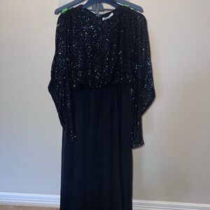 Boohoo Black Sequin Maxi Dress